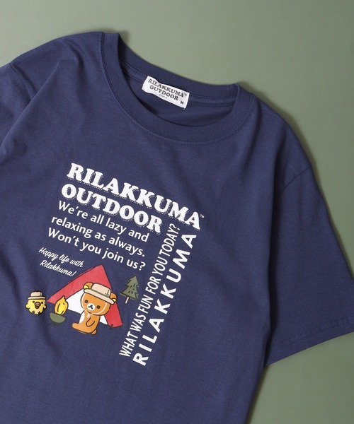 FUNALIVE(ファンアライブ)の「リラックマ アウトドア Tシャツ 半袖(Tシャツ/カットソー・レディース・ネイビー/ホワイト/ブラック/カーキ/ホワイト系その他/杢グレー・M/L/LL)」の6枚目の写真