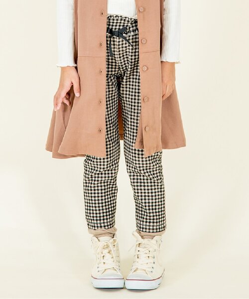 Seraph(セラフ)の「ウエストフリルスクールパンツ(その他パンツ・キッズ・ベージュ/チェック/ラベンダー/ピンク/ブラック・70/80/90/95/100/110/120/130/140)」の5枚目の写真