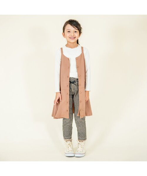 Seraph(セラフ)の「ウエストフリルスクールパンツ(その他パンツ・キッズ・ベージュ/チェック/ラベンダー/ピンク/ブラック・70/80/90/95/100/110/120/130/140)」の8枚目の写真