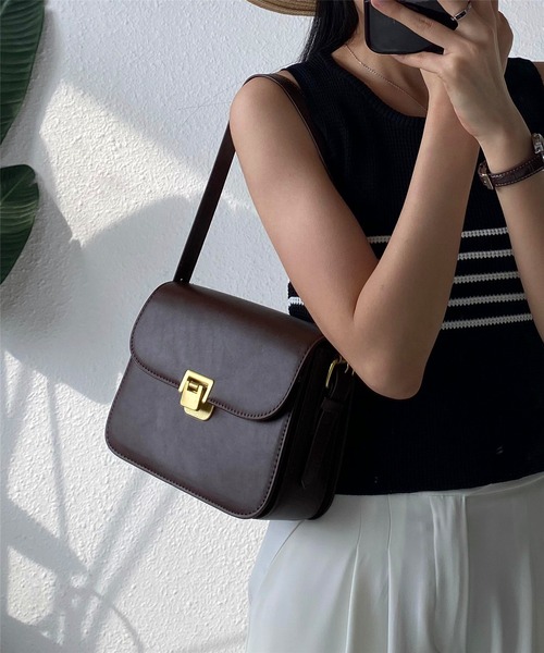 LA VORAGINE(ラ ヴォラジネ)の「2wayスクエアショルダーバッグ メッセンジャーバッグ(メッセンジャーバッグ・レディース・ブラック/ダークブラウン/ホワイト/ブラウン・FREE)」の5枚目の写真