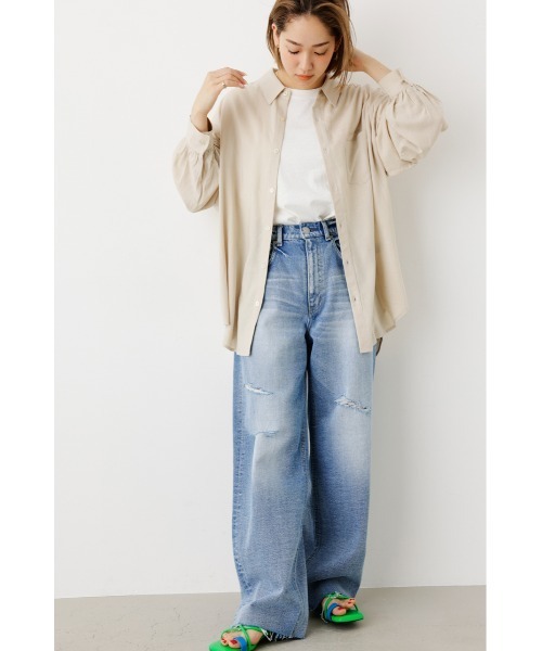 RODEO CROWNS WIDE BOWL（ロデオクラウンズワイドボウル）の「Cool リネンルーズシャツ（シャツ/ブラウス・レディース・ピンク/オフホワイト/イエロー/ライトベージュ・FREE）」の10枚目の写真