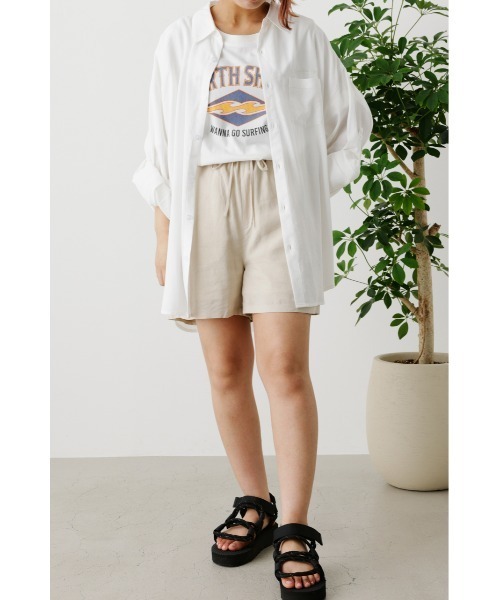 RODEO CROWNS WIDE BOWL（ロデオクラウンズワイドボウル）の「Cool リネンルーズシャツ（シャツ/ブラウス・レディース・ピンク/オフホワイト/イエロー/ライトベージュ・FREE）」の11枚目の写真