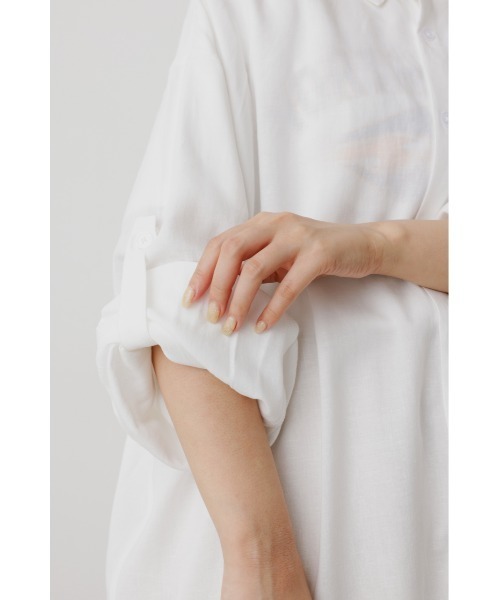 RODEO CROWNS WIDE BOWL（ロデオクラウンズワイドボウル）の「Cool リネンルーズシャツ（シャツ/ブラウス・レディース・ピンク/オフホワイト/イエロー/ライトベージュ・FREE）」の8枚目の写真