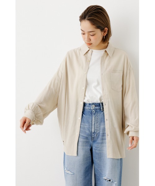 RODEO CROWNS WIDE BOWL（ロデオクラウンズワイドボウル）の「Cool リネンルーズシャツ（シャツ/ブラウス・レディース・ピンク/オフホワイト/イエロー/ライトベージュ・FREE）」の14枚目の写真