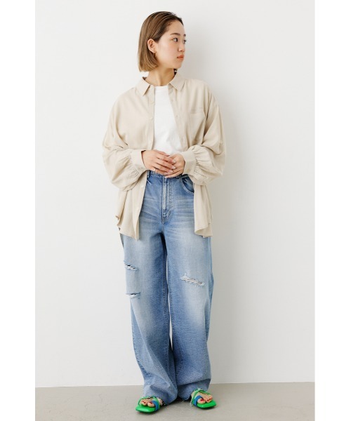 RODEO CROWNS WIDE BOWL（ロデオクラウンズワイドボウル）の「Cool リネンルーズシャツ（シャツ/ブラウス・レディース・ピンク/オフホワイト/イエロー/ライトベージュ・FREE）」の18枚目の写真