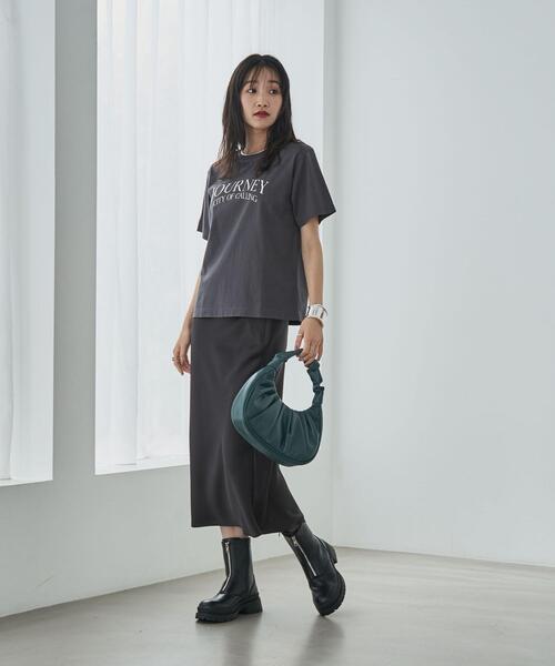 coen（コーエン）の「レタードロゴプリントTシャツ（Tシャツ/カットソー・レディース・ホワイト/ダークグレー・M/L）」の5枚目の写真