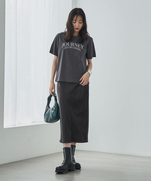 coen（コーエン）の「レタードロゴプリントTシャツ（Tシャツ/カットソー・レディース・ホワイト/ダークグレー・M/L）」の6枚目の写真