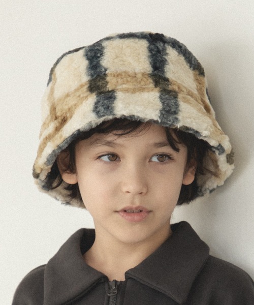 pairmanon(ペアマノン)の「素材いろいろ バケットハット(ハット・キッズ・ホワイト系その他/ライトブルー/ベージュ/アイボリー/ブラウン・FREE)」の8枚目の写真