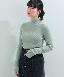 Ray BEAMS | Ray BEAMS / 2way スリーブ リブ ハイネック ニット(ニット/セーター)