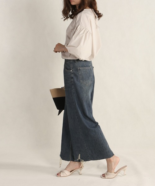 Mayree(メイリー)の「AURORIA/バックリボンVネックパフスリーブブラウス(シャツ/ブラウス・レディース・ピンク/ホワイト/ブラック/グレー/ライトベージュ・FREE)」の12枚目の写真