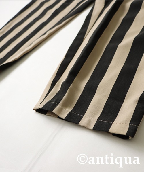 antiqua(アンティカ)の「ストライプテーパードパンツ(その他パンツ・レディース・ブラック・FREE)」の8枚目の写真