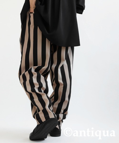 antiqua(アンティカ)の「ストライプテーパードパンツ(その他パンツ・レディース・ブラック・FREE)」の16枚目の写真