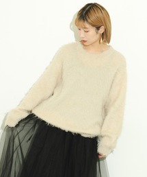 Ray BEAMS | Ray BEAMS / ヘアリー シャギー クルーネック ニット(ニット/セーター)