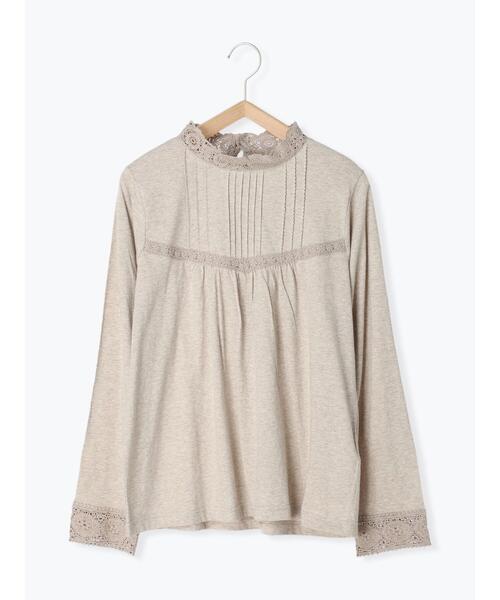 Samansa Mos2(サマンサ モスモス)の「スタンドレースインナーカットソー(Tシャツ/カットソー・レディース・ブラック/オフホワイト/ベージュ・F)」の3枚目の写真