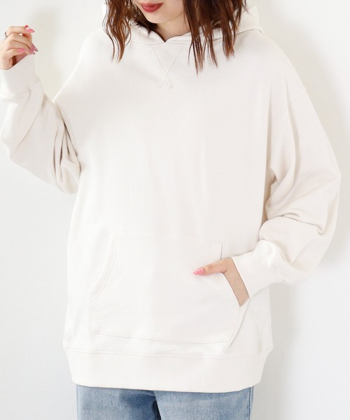 Arinomama（アリノママ）の「Arinomama 綿100%裏毛プルパーカー（パーカー・レディース・ネイビー/アイボリー/トップグレー/ブラック・L/M）」の2枚目の写真