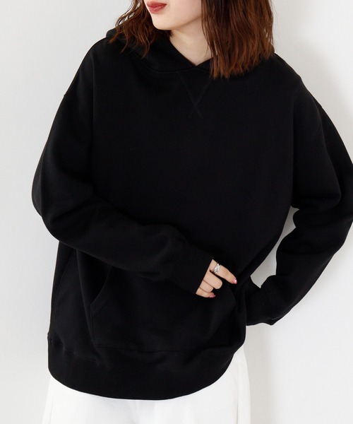 Arinomama（アリノママ）の「Arinomama 綿100%裏毛プルパーカー（パーカー・レディース・ネイビー/アイボリー/トップグレー/ブラック・L/M）」の22枚目の写真