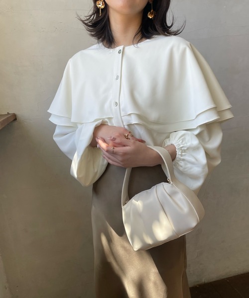 mellowneon(メロウネオン)の「2wayギャザーバッグ(ハンドバッグ・レディース・アイボリー/ブラック/ミント/ピンク/ブラウン/ブルー・FREE)」の17枚目の写真