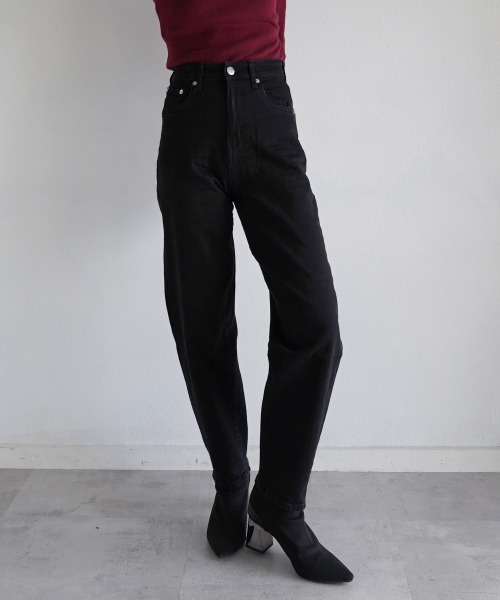 Rashik(ラシク)の「カーブデニムパンツ(デニムパンツ・レディース・ブラック/ブルー・S/M)」の3枚目の写真