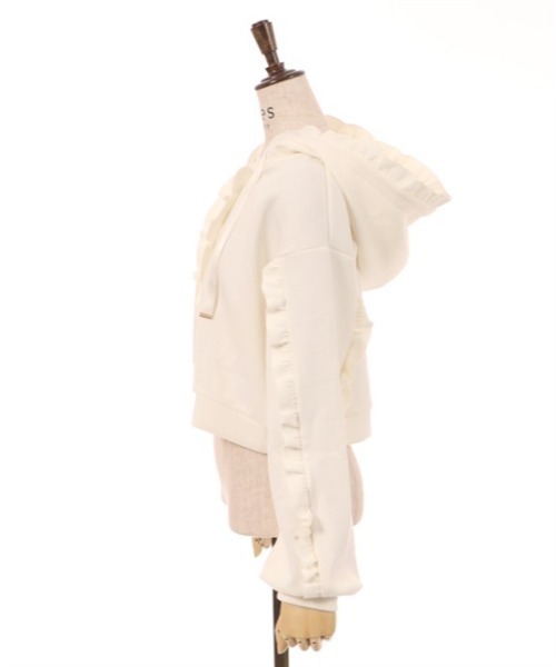 axes femme（アクシーズファム）の「フリルデザインジップパーカー（パーカー・レディース・ピンク/サックスブルー/キナリ/ブラック/ラベンダー・FREE）」の9枚目の写真