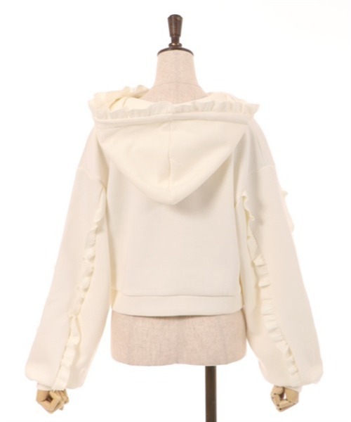 axes femme（アクシーズファム）の「フリルデザインジップパーカー（パーカー・レディース・ピンク/サックスブルー/キナリ/ブラック/ラベンダー・FREE）」の10枚目の写真