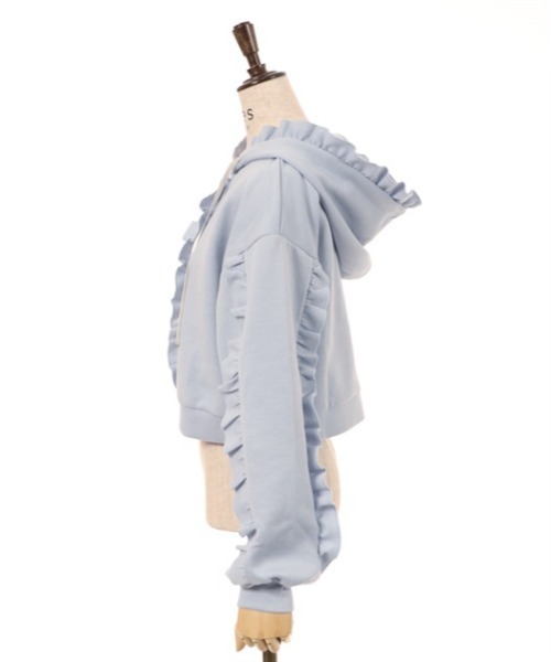 axes femme（アクシーズファム）の「フリルデザインジップパーカー（パーカー・レディース・ピンク/サックスブルー/キナリ/ブラック/ラベンダー・FREE）」の16枚目の写真