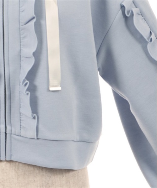 axes femme（アクシーズファム）の「フリルデザインジップパーカー（パーカー・レディース・ピンク/サックスブルー/キナリ/ブラック/ラベンダー・FREE）」の19枚目の写真