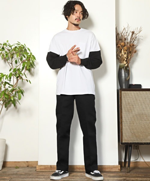 LUXSTYLE（ラグスタイル）の「カラーツイルバギーパンツ（スラックス・メンズ・ブラック/ベージュ/オレンジ/グリーン・L/XL/M）」の7枚目の写真