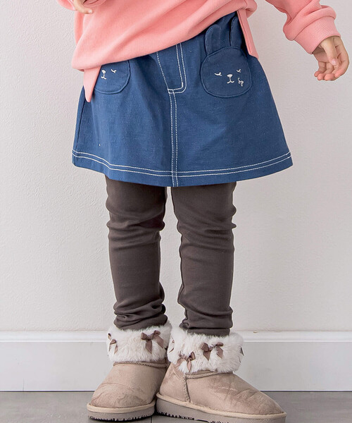 SLAP SLIP(スラップスリップ)の「ウサギフェイスパッチ付スカッツ(80~130cm)(スカート・キッズ・オフホワイト/ネイビー・120cm/110cm/90cm/100cm/80cm/130cm)」の22枚目の写真