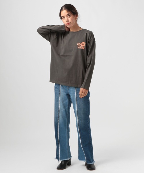 BAYFLOW(ベイフロー)の「FOODプリントロンT(Tシャツ/カットソー・レディース・ブルー/オフホワイト/チャコール・FREE)」の8枚目の写真