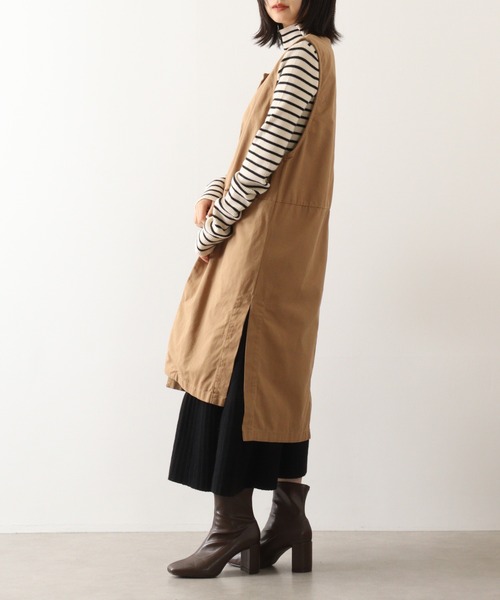 atONE(アットワン)の「atONE ツイルロングベスト(ベスト・レディース・ベージュ/カーキ/ブラック・LL~3L/4L~5L/M~L)」の12枚目の写真