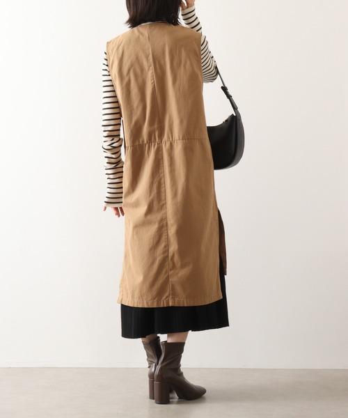 atONE(アットワン)の「atONE ツイルロングベスト(ベスト・レディース・ベージュ/カーキ/ブラック・LL~3L/4L~5L/M~L)」の13枚目の写真
