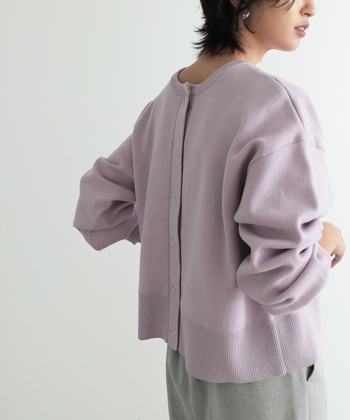 試着のみ　⭐️オメカシ 2WAY仕様　スウェットライクボタンカーディガン　ほぼ新品 試着のみ ⭐️オメカシ 2WAY仕様 スウェットライクボタン