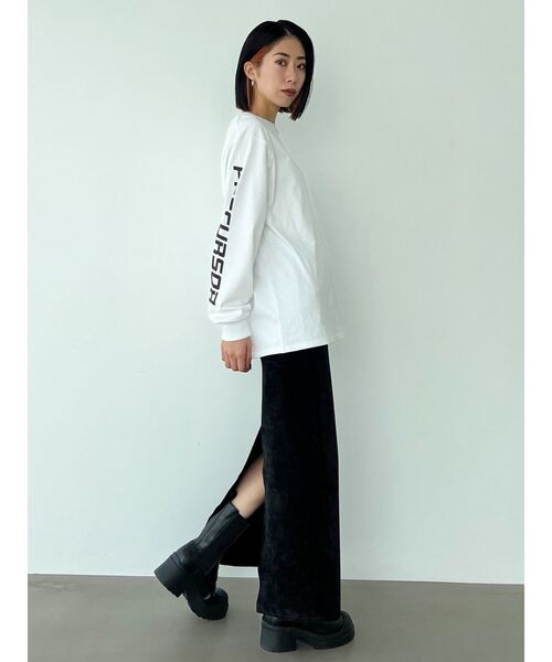 EMODA（エモダ）の「フロントロゴオーバーTシャツ（Tシャツ/カットソー・レディース・ホワイト/パープル/ブラック・FREE）」の10枚目の写真