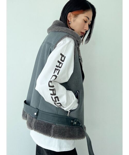 EMODA（エモダ）の「フロントロゴオーバーTシャツ（Tシャツ/カットソー・レディース・ホワイト/パープル/ブラック・FREE）」の11枚目の写真