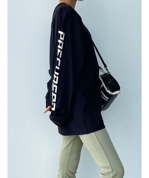 EMODA（エモダ）の「フロントロゴオーバーTシャツ（Tシャツ/カットソー・レディース・ホワイト/パープル/ブラック・FREE）」の16枚目の写真