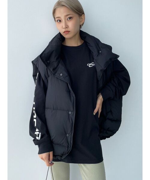 EMODA（エモダ）の「フロントロゴオーバーTシャツ（Tシャツ/カットソー・レディース・ホワイト/パープル/ブラック・FREE）」の17枚目の写真