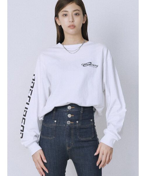 EMODA（エモダ）の「フロントロゴオーバーTシャツ（Tシャツ/カットソー・レディース・ホワイト/パープル/ブラック・FREE）」の21枚目の写真