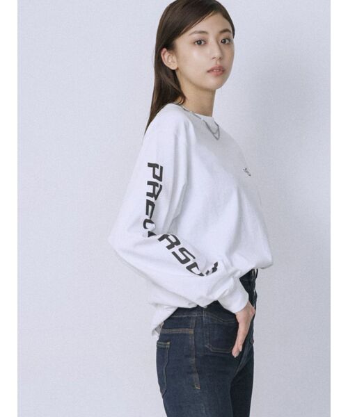 EMODA（エモダ）の「フロントロゴオーバーTシャツ（Tシャツ/カットソー・レディース・ホワイト/パープル/ブラック・FREE）」の22枚目の写真