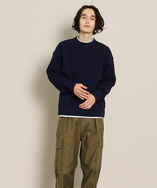 【洗える】畔編みニット