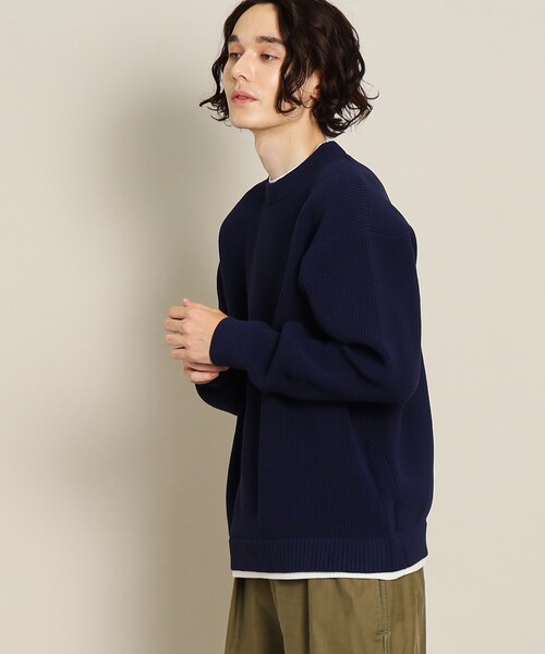 【洗える】畔編みニット