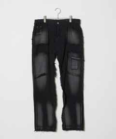 NIN9 ワイドシルエット デニムパンツ ブラック NIN9 ワイドシルエット デニムパンツ ブラック セール】ワイド