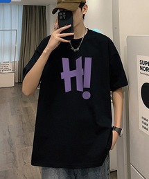 【WARAIJOGO（ワライジョーゴ）】Hi!プリントオーバーサイズ半袖Tシャツ