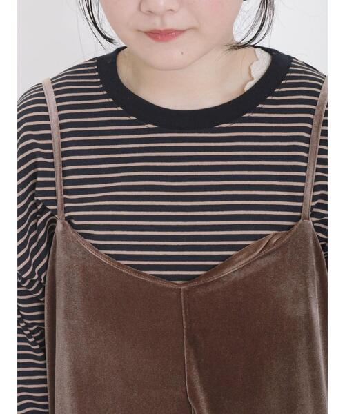 Samansa Mos2（サマンサ モスモス）の「柄アソートロングTシャツ（Tシャツ/カットソー・レディース・ネイビー/オフホワイト/ブラック・F）」の6枚目の写真