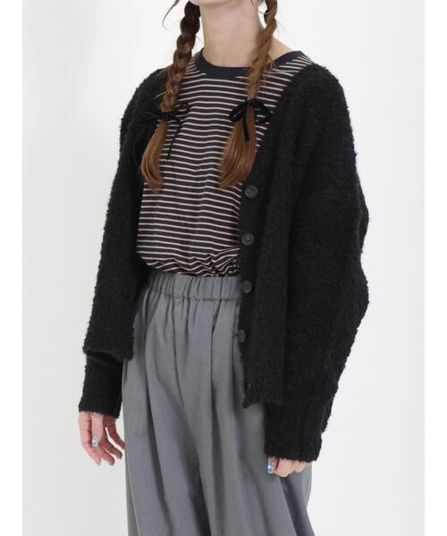 Samansa Mos2（サマンサ モスモス）の「柄アソートロングTシャツ（Tシャツ/カットソー・レディース・ネイビー/オフホワイト/ブラック・F）」の10枚目の写真