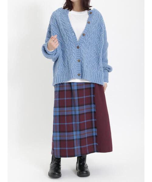 Samansa Mos2（サマンサ モスモス）の「柄アソートロングTシャツ（Tシャツ/カットソー・レディース・ネイビー/オフホワイト/ブラック・F）」の14枚目の写真