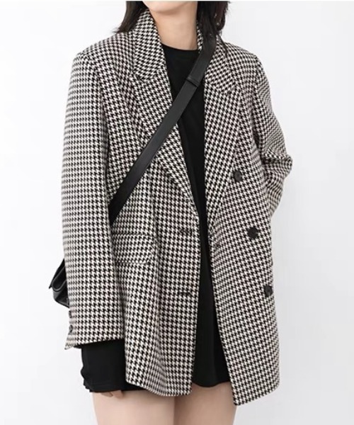 DIAVEL（ディアベル）の「千鳥格子柄ジャケットコート（テーラード