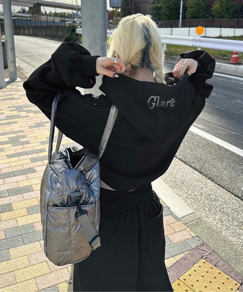 sedacle girl（セダクルガール）の「裏起毛ラインストーンフーディー【SETUP着用可能】（パーカー・レディース・ブラック/ピンク/グレー・FREE）」の4枚目の写真