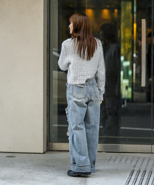 ダメージデニム 4size ／ 2color 】ダメージドッキンググラデーション