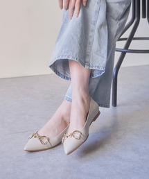 【PARADIS COULEUR】ポインテッドトウメタルビットパンプス(341017)