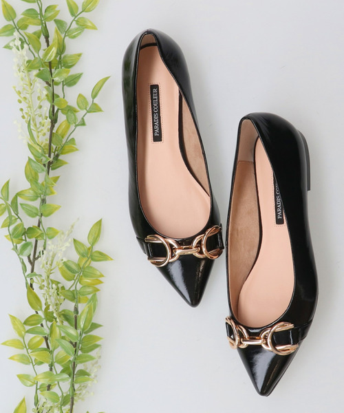 PARADIS COULEUR（パラディクルール）の「【PARADIS COULEUR】ポインテッドトウメタルビットパンプス(341017)（パンプス・レディース・ライトグレー/ブラック/ブラック系その他・22.5/23/23.5/24/24.5）」の16枚目の写真